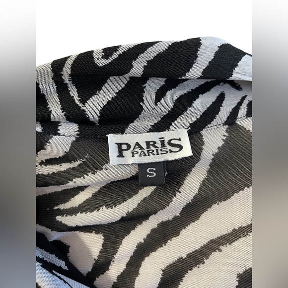 Paris Paris Zebra Mesh Collared Top - Picture 4 of 4